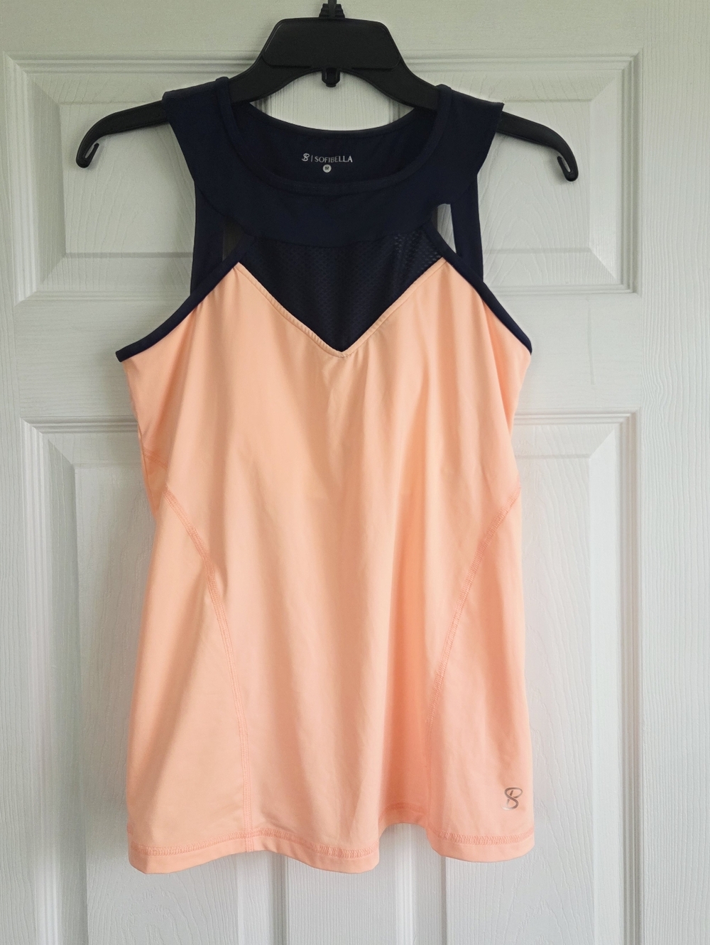 Sofibella ✨️ Peach & Navy Athletic Women's Tank Size M